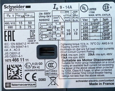 Schneider Electric GV2ME16 motorbeveiligingsschakelaar 3P, 9 - 14A