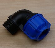Magnum 3G klem overgangsknie 90&deg; PP 25 x 1&quot; BSP buitendraad