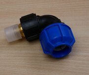 Magnum 3G klem overgangsknie 90&deg; PP 20 mm x 1/2&quot; BSP messing buitendraad
