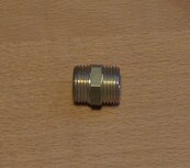 Messing draadfitting dubbel nippel 3/8