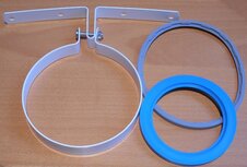 m&amp;G dakdoorvoer beugel wit 124mm incl. rubber ringen