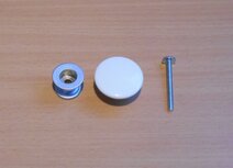 Deur knop set kunststof wit 31x31x17mm