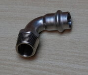 Viega 812409 Temponox bocht 90 graden 15mm RVS