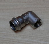 Viega 811082 Temponox overgangsknie 90 graden 22mm RVS