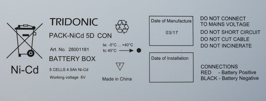 Tridonic 28001181 Rechargeable battery ACCU Pack 5D NiCd 4.5Ah D