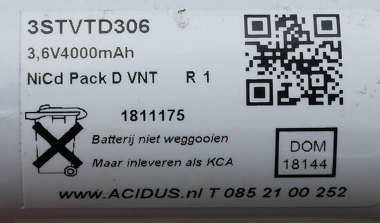 Saft 3STVTD306 Battery pack Emergency lighting 3.6V 4000mAh