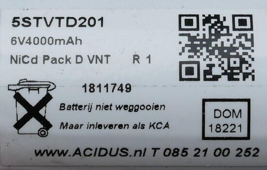 Saft 5STVTD201 Battery pack Emergency lighting 6V 4000mAh