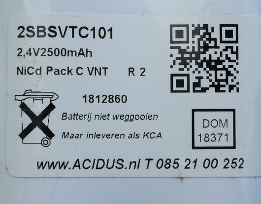Saft 3SBSVTC101 Battery pack Emergency lighting 2.4V 2500mAh