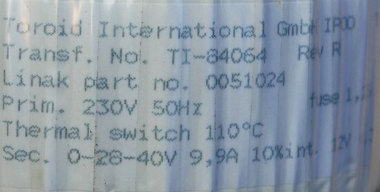 Toroid TI-84064 toroidal transformer 1 x 230 V, 0-28-40V 9.9A transformer