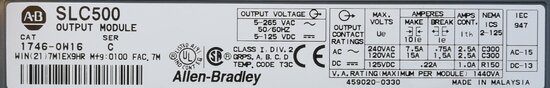  46/5000 Allen-Bradley 1746-OW16 C Output Module SLC500