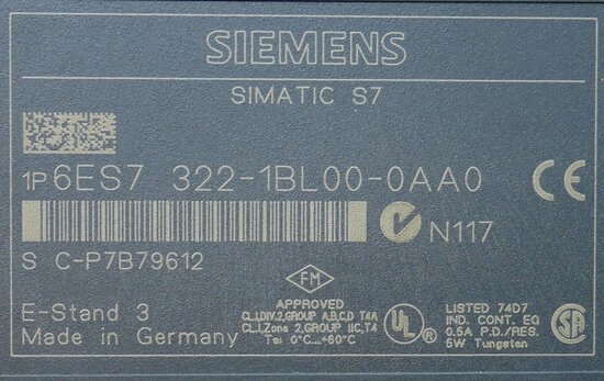 Siemens 6ES7 322-1BL00-0AA0, 32 digital output module, DC 24V
