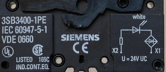 Siemens 3SB3400-1PE signal lamp LED white 24V 3SB34001PE