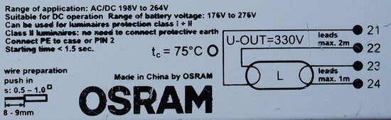 sram QUICKTRONIC QTP 1X54-58 ballast