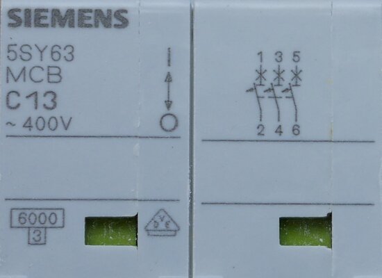 Siemens 5SY6 313-7 installatieautomaat 6ka 3P C13 5SY63137