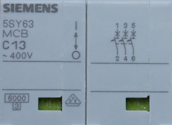 Siemens 5SY6 313-7 MCB 6ka 3P C13 5SY63137