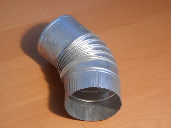 stovepipe aluminium 45 graden Ø130mm 