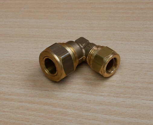 brass compression fitting knee 15x12 mm