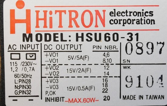 Hitron HSU60-31 voeding