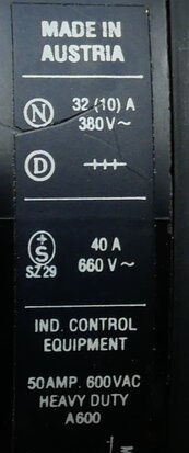 KRAUS & NAIMER C32 main switch on/off 40A