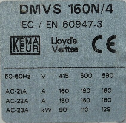 Holec DMV160N/4 250A 4P M8 Lastscheider