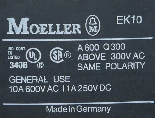 moeller button blue reset button with 1x EC11 and 1x EK10 contact element