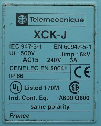 Telemecanique XCK-J eindschakelaar 6kV AC15 240V 3A