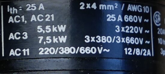 Santon H2 P-BG5-L45-L50 main switch 25A 2 elements