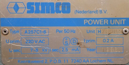 Simco A2571C1-6 power unit 220V AC 0.2A