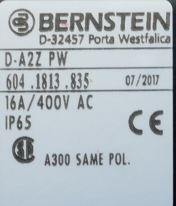 Berstein D-A2Z PW eindschakelaar 6041813835