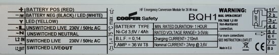 Eaton Blessing BQH1 emergency unit for luminaire 7W T/M 18W, 180-000-731