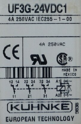 Kuhnke UF3G-24VDC1 relay incl. 2028HP relay socket