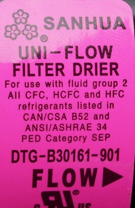 Sanhua DTG-B30161-901 Filterdroger UniFlow soldeerverbindingen
