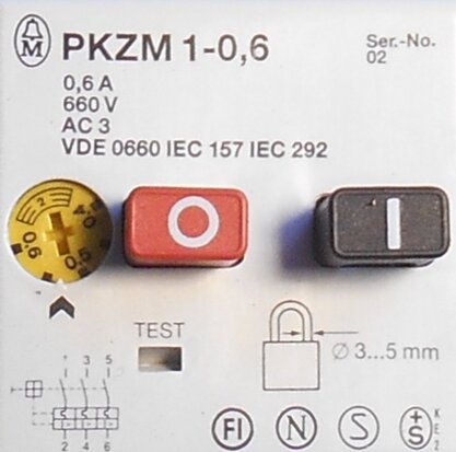 Moeller motorbeveiligingschakelaar PKZM 1-0,6