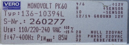 Vero 136-10394L voeding monovolt PK60
