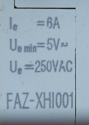 Moeller FAZ-XHI001 auxiliary contact, 6 A, 250 V AC, 1 P