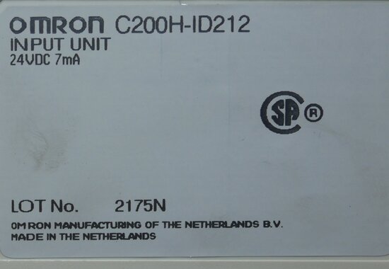 Omron C200H-ID212 Input unit 24V DC 7mA