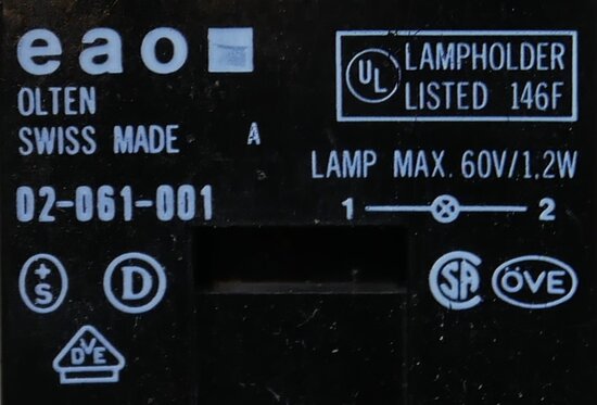 EAO 02-061-001 signaal lamp 60V/1.2W