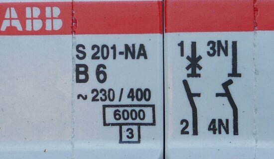 ABB S201-NA B6 circuit breaker 1p + N 6A B, 2CDS251103R0065