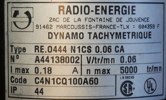 RADIO-ENERGIE REO 0444 Tacho Generator REO.0444 N1CS 0.06 CA
