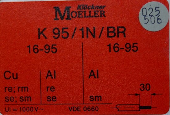 Klöckner Moeller K95 / 1 N / BR insulated terminal