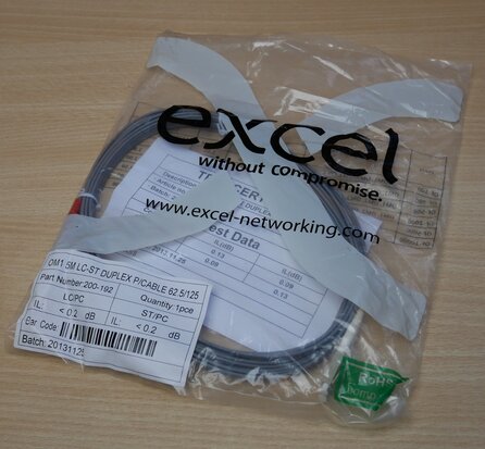 Excel 200-192 Enbeam OM1 fiber optic patch cable LC-ST Multimode 62.5 / 125