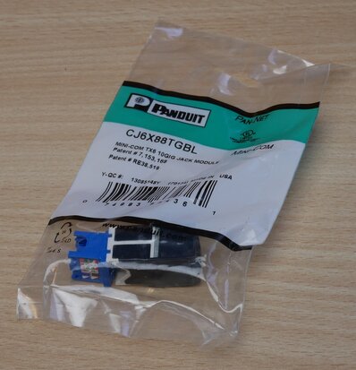 Panduit CJ6X88TGBL Snap In Connector, Mini-Com Cat 6