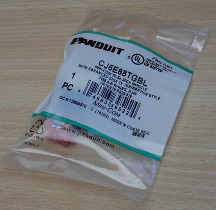 Panduit CJ5E88TGBL MINI-COM TX-5e Jack Module RJ45