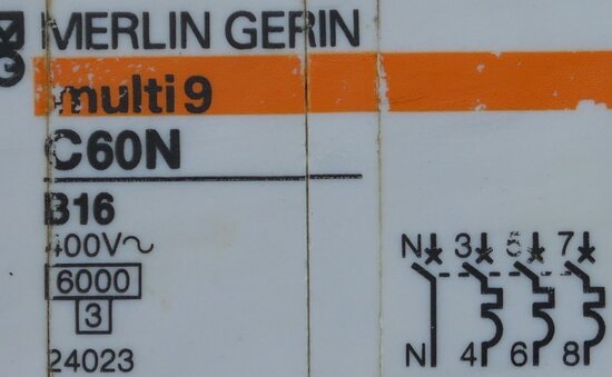 Merlin Gerin C60N 3P+N B16 circuit breaker 4P 16A 24023