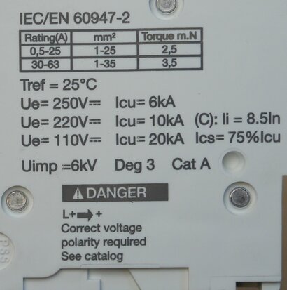 Schneider Electric C60H-DC C 3A circuit breaker