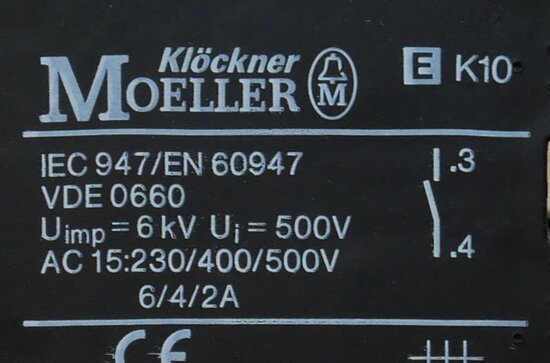 Moeller schakelaar met sleutel met 2x EK10 contact element, 3 standen (waarvan 1 terugverend)