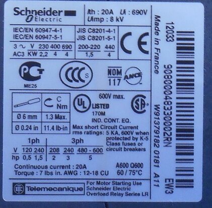 Schneider Electric LP4K09 008EW3 magneetschakelaar 48V