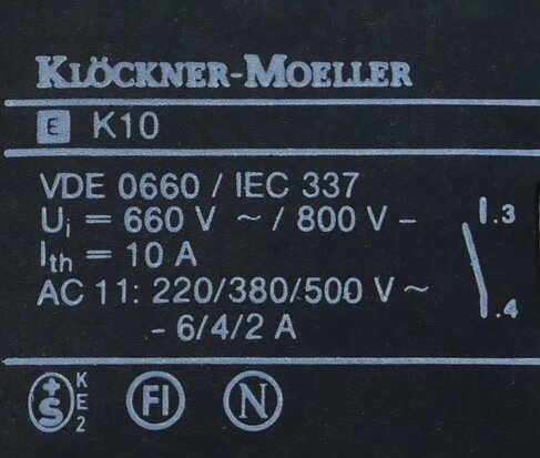 Klöckner moeller knob with signal lamp white with EK10 and EF contact element
