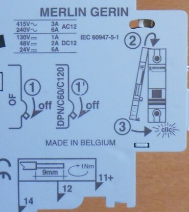 Merlin Gerin OR auxiliary contact 3A 415V 26924