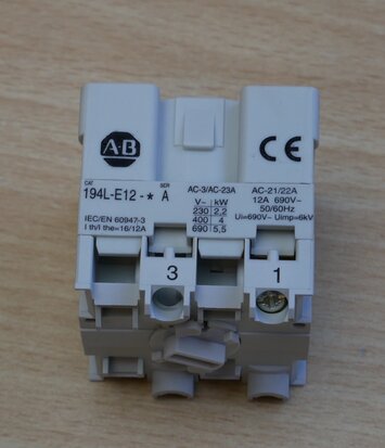 Allen Bradley 194L-E12-1751 aan-uit schakelaar element 12A 1P